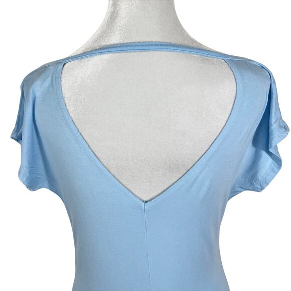 San Francisco City Lights Soft Drape Neck Tee T-Shirt Light Blue Medium NEW - Picture 5 of 7